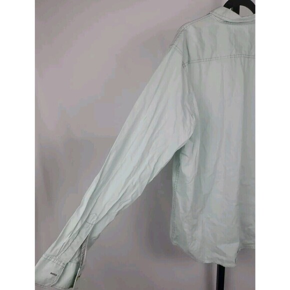 Wrangler Light Green Men's Long Sleeve Shirt Cotton Men XL Cotton - Picture 6 of 10